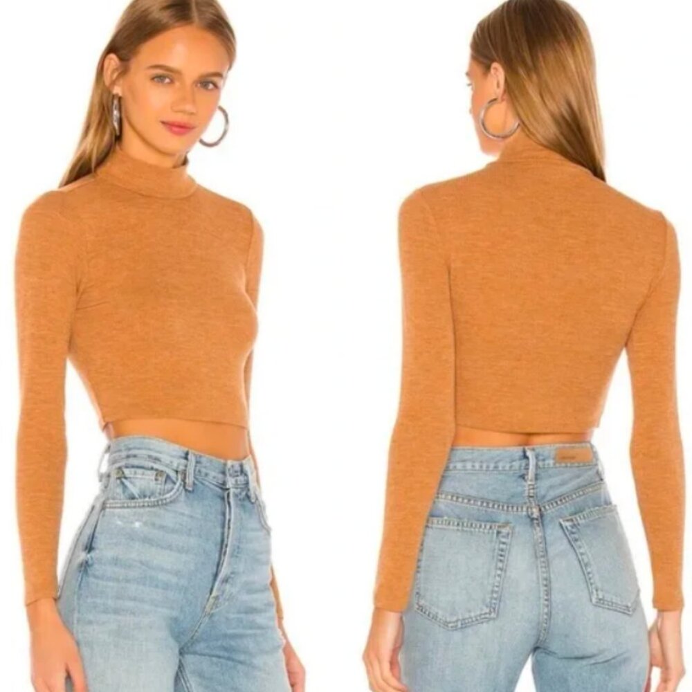 NEW REVOLVE LOVERS & FRIENDS Cameron Sweater Camel Mockneck Long Sleeve Small